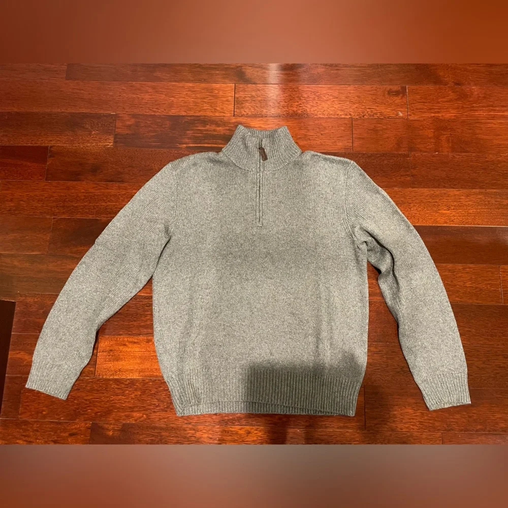 Polo By Ralph Lauren Light Grey Knit Quarter Zip Sweater - Picture 1 of 3